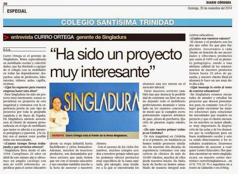 ENTREVISTA A SINGLADURA EN DIARIO DE CÓRDOBA