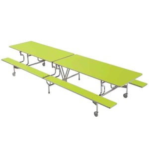 Mesa plegable móvil con bancos