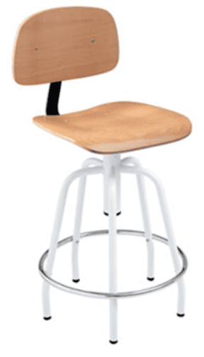 Taburete regulable 5 patas con respaldo