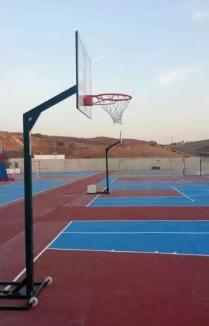 Juego postes canastas minibasket trasladables