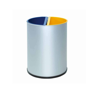 Papelera metálica para reciclaje dos compartimentos MOD 152