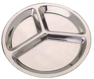 Bandeja acero inoxidable de 3 compartimentos