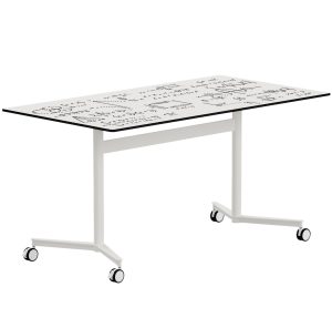 Mesa rotulable TWIST RECTANGULAR abatible con ruedas