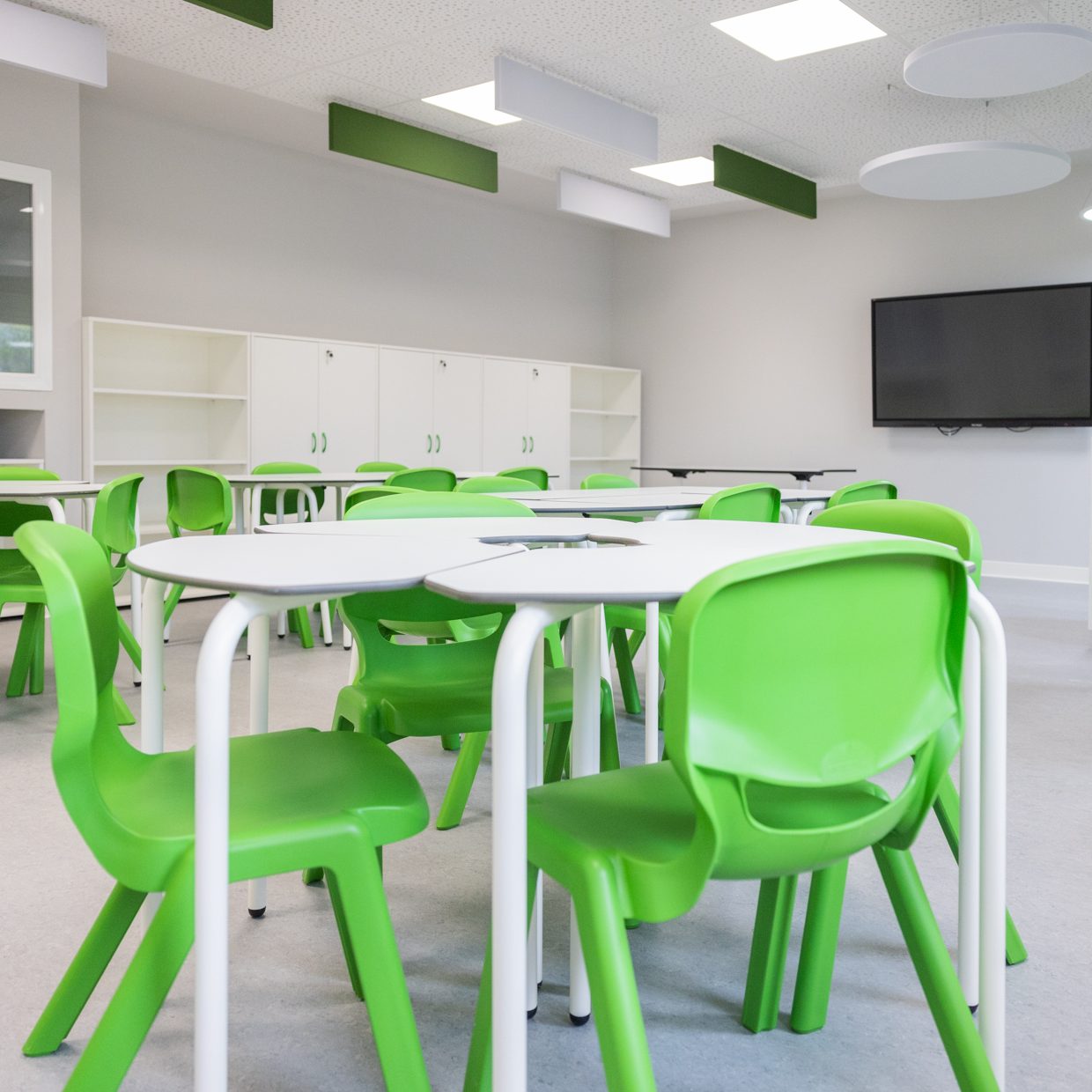 Mobiliario escolar que fomenta la colaboración