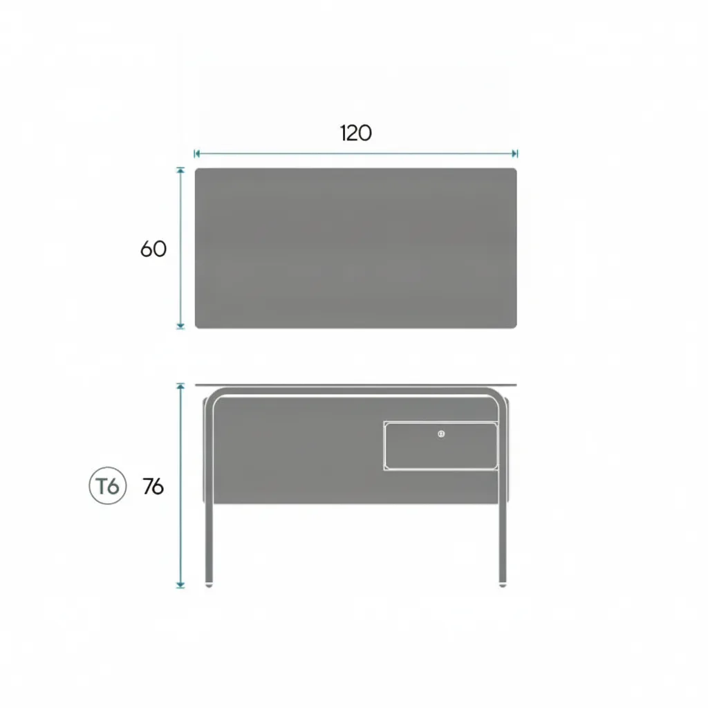 Mesa profesor con cajón - Imagen 3
