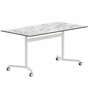 Mesa rotulable TWIST RECTANGULAR abatible con ruedas