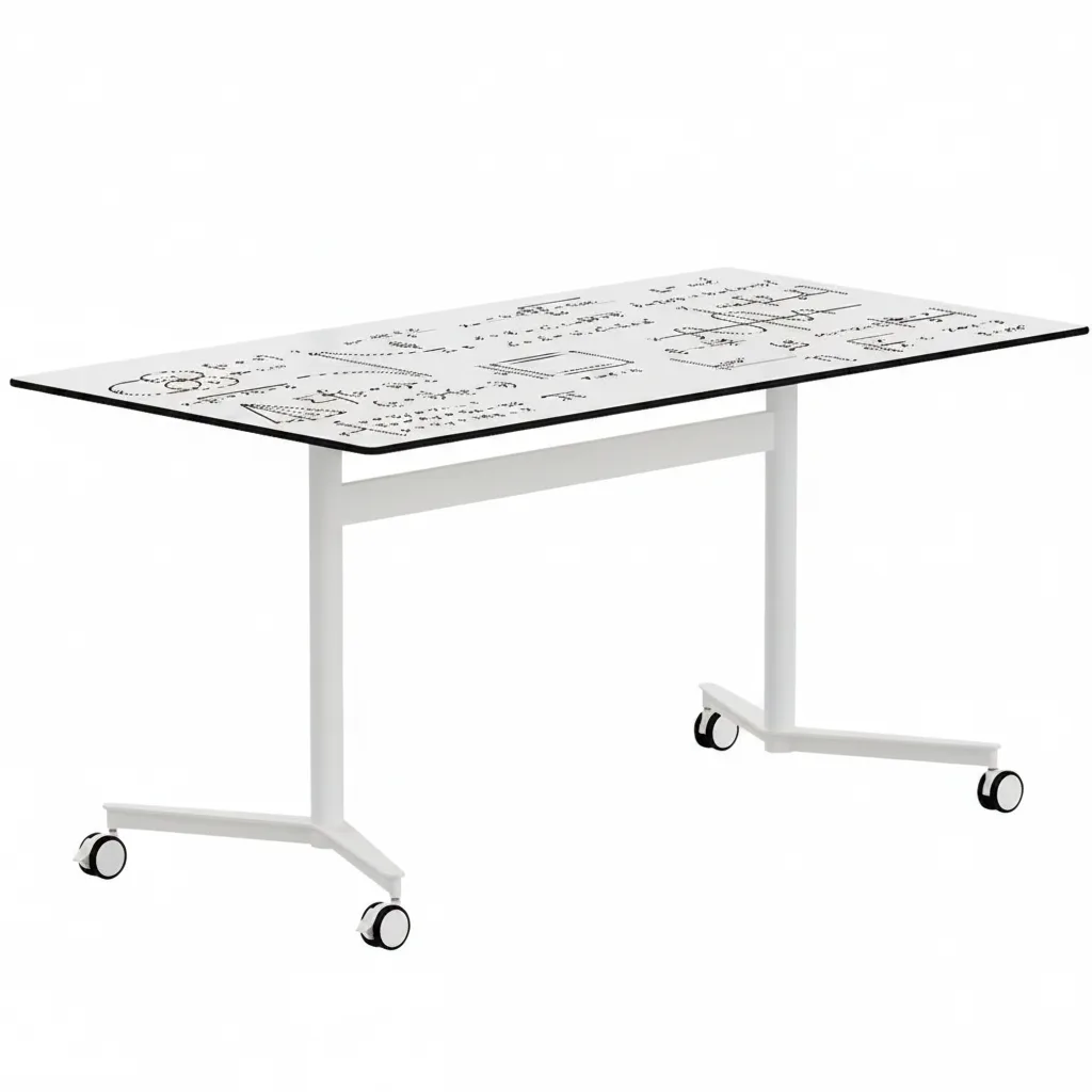 Mesa rotulable TWIST RECTANGULAR abatible con ruedas