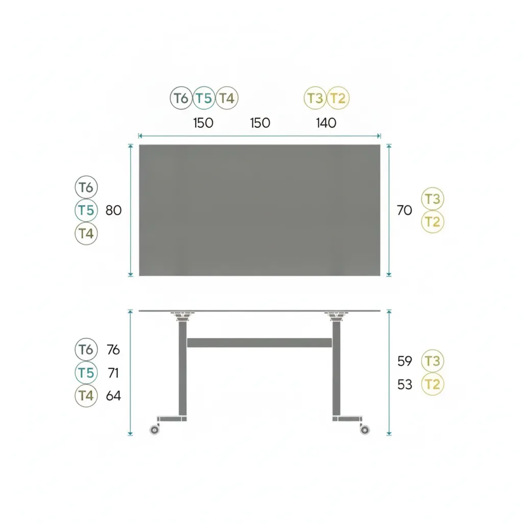 Mesa rotulable TWIST RECTANGULAR abatible con ruedas - Imagen 3