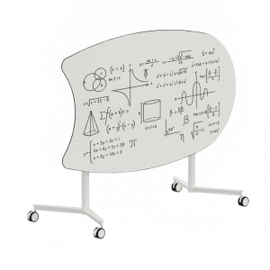 Mesa rotulable TWIST OVAL abatible con ruedas
