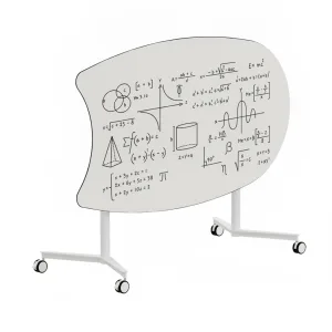 Mesa rotulable TWIST OVAL abatible con ruedas