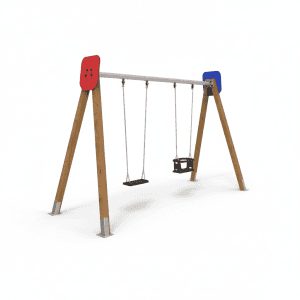 Columpio de madera doble