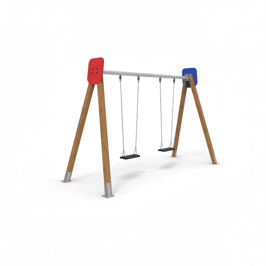 Columpio de madera doble - Imagen 2