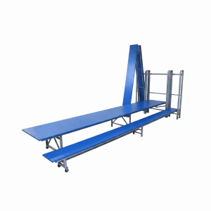 Mesa con bancos abatible a pared