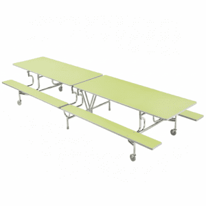 Mesa plegable móvil con bancos