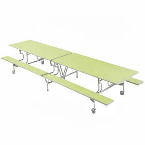 Mesa plegable móvil con bancos