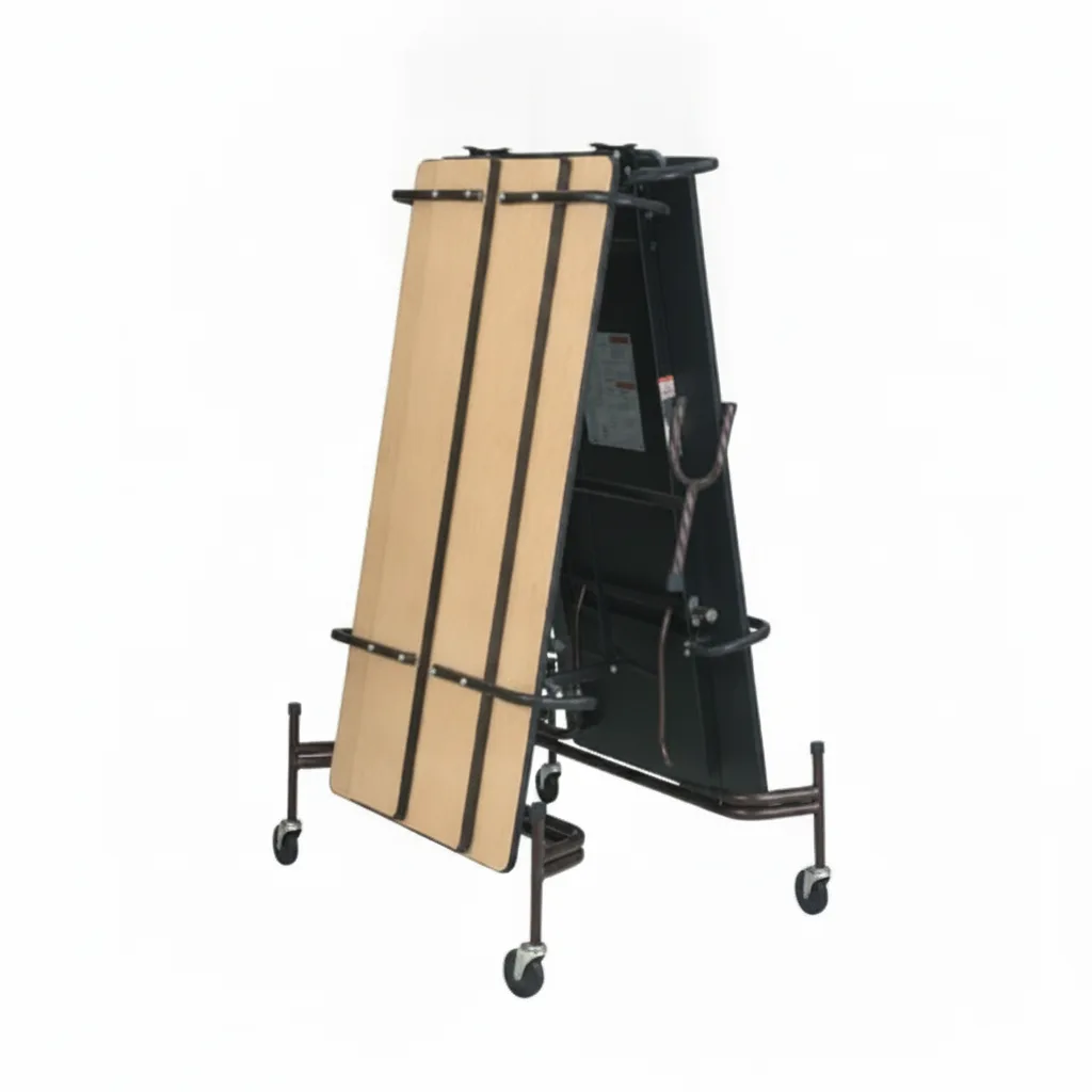 Mesa plegable móvil con bancos - Imagen 2