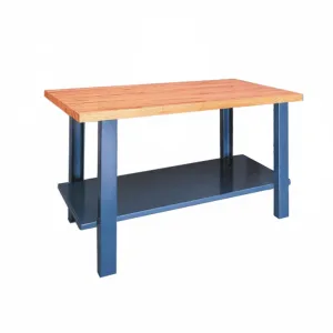 Mesa de taller con estructura de chapa y sobre madera
