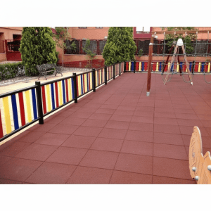 Pavimento de caucho en losetas