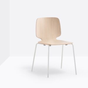 Silla BABILA 2710 madera, patas metálicas