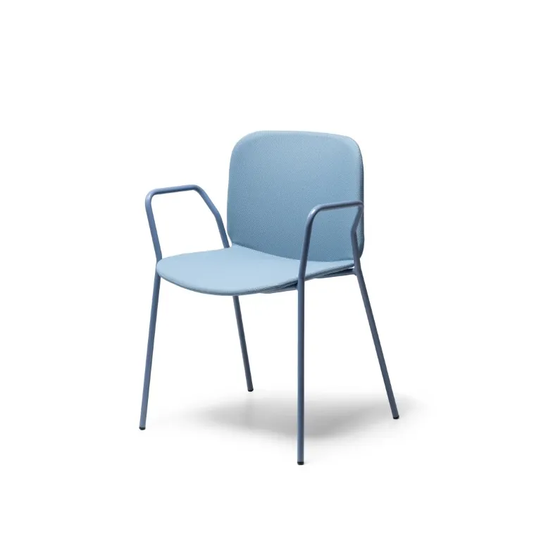 Silla tapizada VENT apilable con brazos - Imagen 2